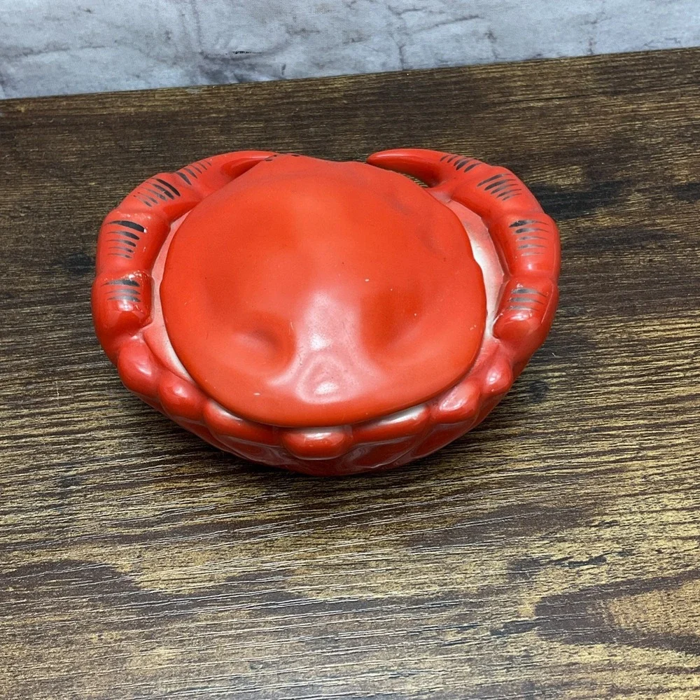 Pair Of Vtg Porcelain Crab Shaped Butter Pot Dishes Ramican From Czechoslovakia - Picture 7 of 13